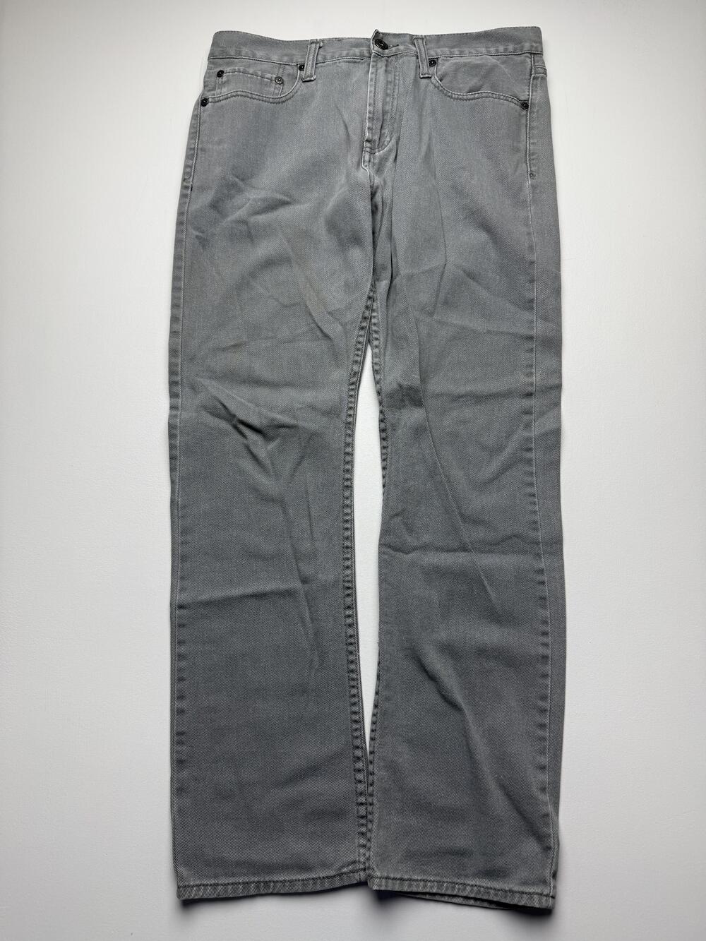 Bullhead Gravels Slim Jeans Mens 33x32 Gray Denim Slim Straight Distressed